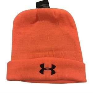 🆕 UNDER ARMOUR ORANGE MEN’S BEANIE CAP HAT 🆕